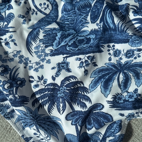 STAUD Sea Blue and White Tropical Bikini Set - Picture 7 of 9